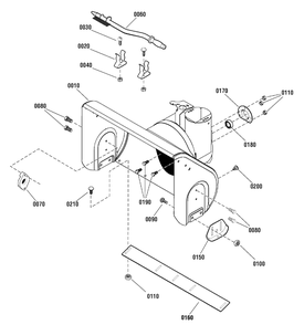 Auger Housing Group Diagram and Parts List for 1696037-18-2847-31 2011 Briggs and Stratton Snow Blower